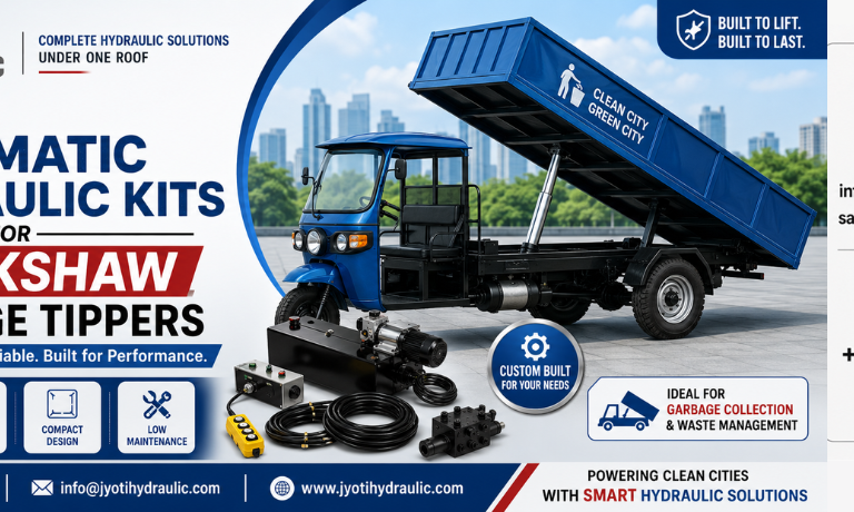 Custom Automatic Hydraulic Kits for E-Rickshaw Garbage Tippers | Jyoti Hydraulic