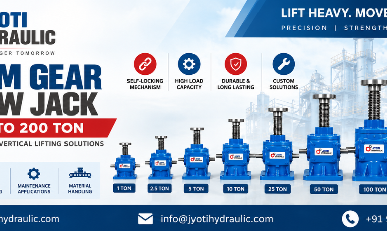 Worm Gear Screw Jack 1 Ton to 200 Ton: Price, Specifications & Manufacturers in India- Jyoti Hydraulic