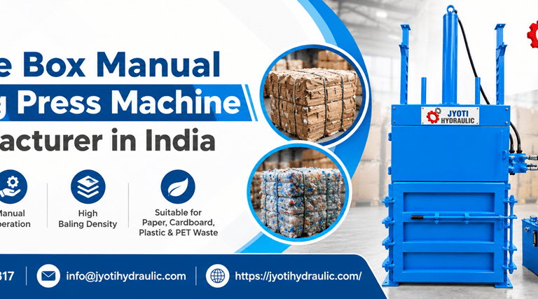 Single Box Manual Baling Press Machine Manufacturer in India | Jyoti Hydraulic